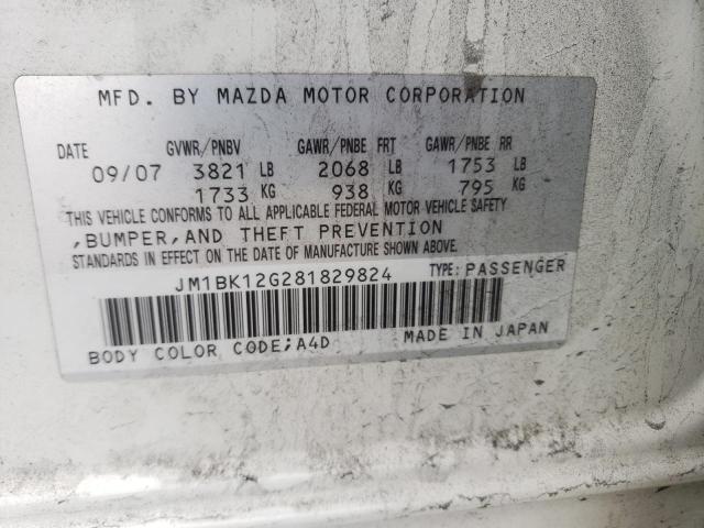 Photo 10 from auction – 2008 MAZDA 3 I with VIN JM1BK12G281829824