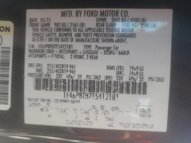 Photo 10 from auction – 2015 FORD MUSTANG with VIN 1FA6P8TH7F5412181