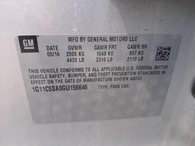 Photo 10 from auction – 2016 CHEVROLET MALIBU LIM with VIN 1G11C5SA0GU156646
