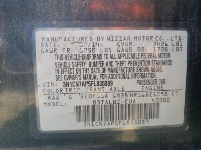 Photo 10 from auction – 2015 NISSAN VERSA S with VIN 3N1CN7AP5FL835089
