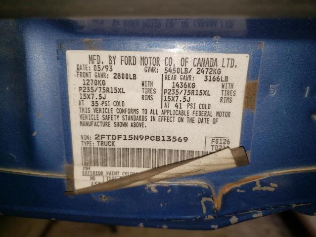 Photo 10 from auction – 1993 FORD F-150 with VIN 2FTDF15N9PCB13569