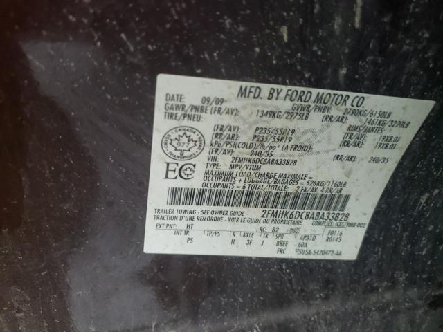 FORD FLEX LIMIT 2010 with VIN 2FMHK6DC8ABA33828 - Photo from auction