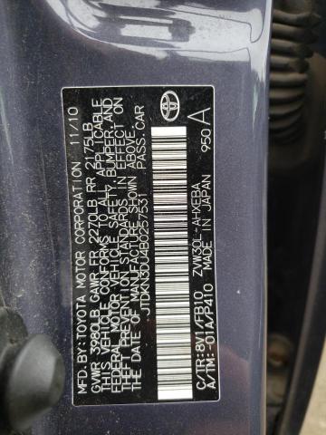 Photo 10 from auction – 2011 TOYOTA PRIUS with VIN JTDKN3DU4B0257531