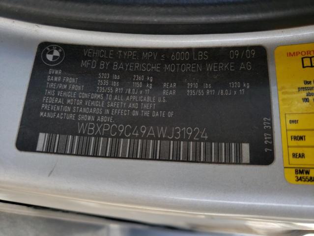 Photo 10 from auction – 2010 BMW X3 XDRIVE3 with VIN WBXPC9C49AWJ31924