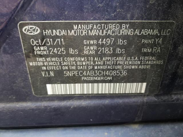 Photo 10 from auction – 2012 HYUNDAI SONATA SE with VIN 5NPEC4AB3CH408536