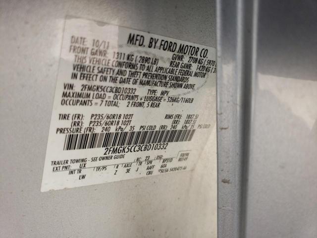 Photo 10 from auction – 2012 FORD FLEX SEL with VIN 2FMGK5CC3CBD10332