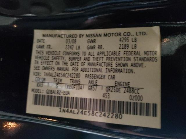 Photo 10 from auction – 2008 NISSAN ALTIMA 2.5 with VIN 1N4AL24E58C242280
