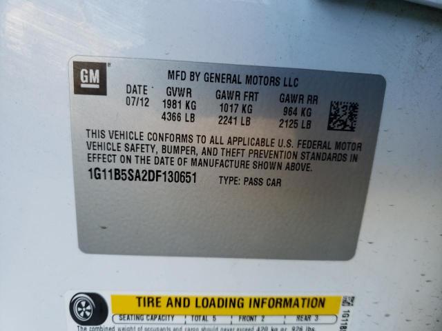 Photo 10 from auction – 2013 CHEVROLET MALIBU LS with VIN 1G11B5SA2DF130651