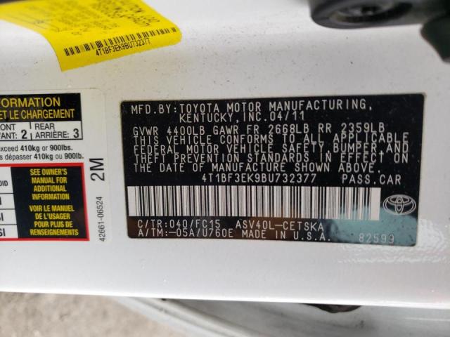 Photo 10 from auction – 2011 TOYOTA CAMRY BASE with VIN 4T1BF3EK9BU732377