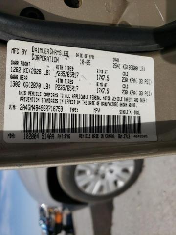 Photo 10 from auction – 2006 CHRYSLER PACIFICA with VIN 2A4GM48496R716759