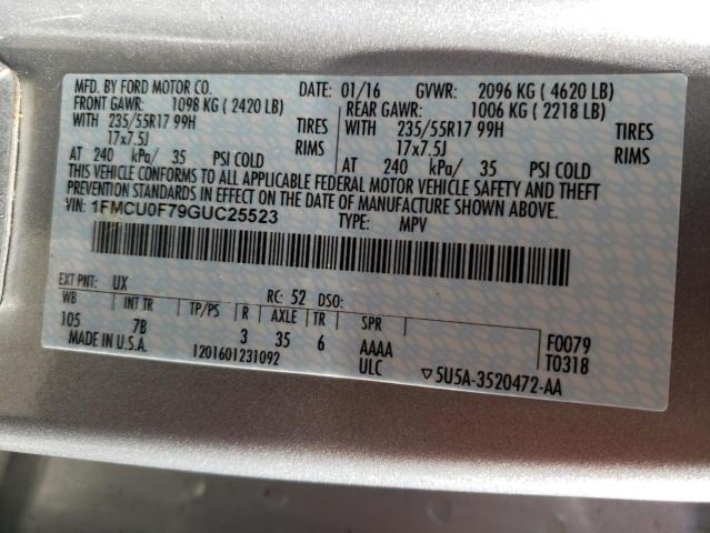 Photo 10 from auction – 2016 FORD ESCAPE S with VIN 1FMCU0F79GUC25523
