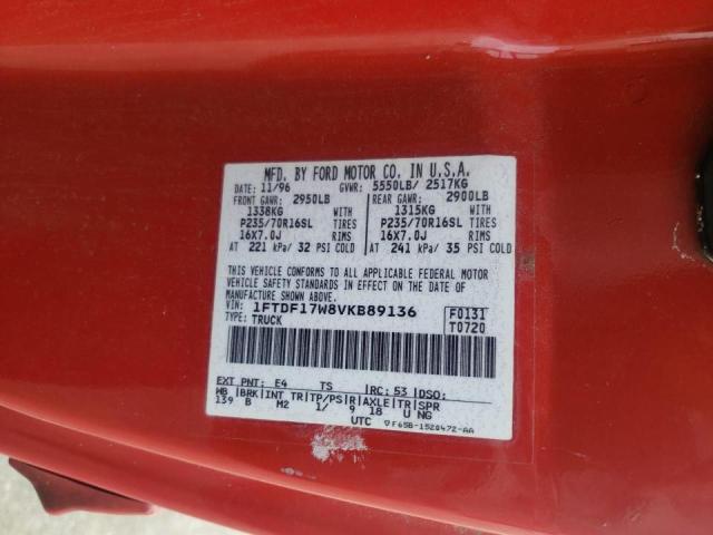 Photo 10 from auction – 1997 FORD F150 with VIN 1FTDF17W8VKB89136