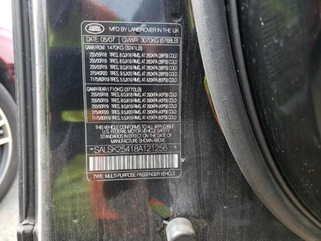 Photo 10 from auction – 2008 LAND ROVER RANGE ROVE with VIN SALSK25418A121256