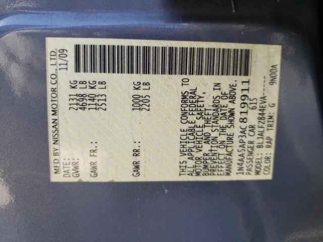 Photo 10 from auction – 2010 NISSAN MAXIMA S with VIN 1N4AA5AP3AC819911