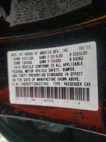 Photo 10 from auction – 2016 HONDA 125 with VIN 1HGCR2F72GA037365
