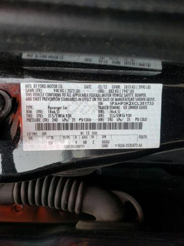 Photo 10 from auction – 2012 FORD FOCUS SE with VIN 1FAHP3K2XCL351733