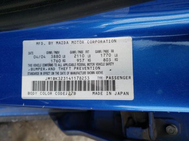 Photo 10 from auction – 2004 MAZDA 3 S with VIN JM1BK323141178253