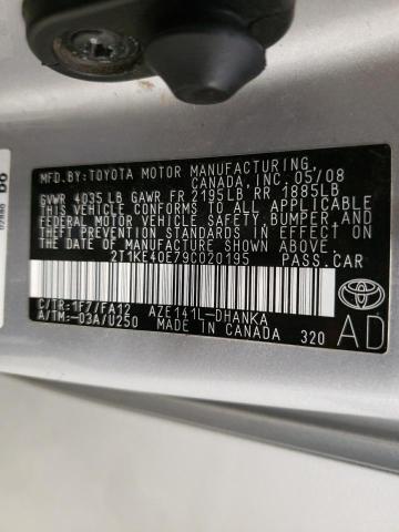 Photo 10 from auction – 2009 TOYOTA COROLLA MA with VIN 2T1KE40E79C020195