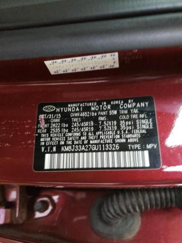 Photo 10 from auction – 2016 HYUNDAI TUCSON LIM with VIN KM8J33A27GU113326