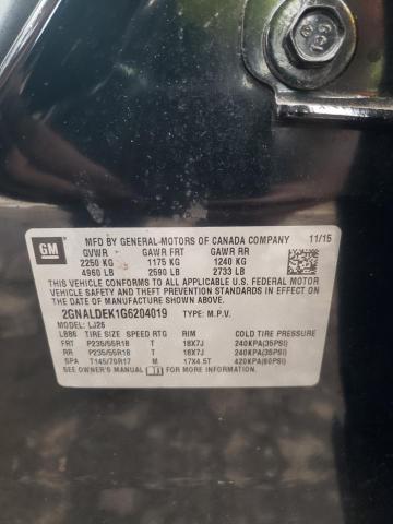 CHEVROLET EQUINOX LT 2016 with VIN 2GNALDEK1G6204019 - Photo from auction