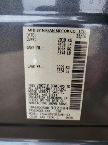 Photo 10 from auction – 2017 NISSAN LEAF S with VIN 1N4BZ0CPXHC302094
