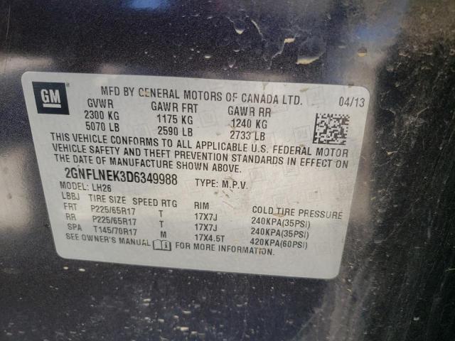 Photo 10 from auction – 2013 CHEVROLET EQUINOX LT with VIN 2GNFLNEK3D6349988
