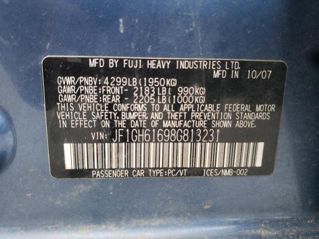 Photo 10 from auction – 2008 SUBARU IMPREZA 2. with VIN JF1GH61698G813231
