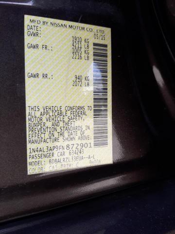 Photo 10 from auction – 2015 NISSAN ALTIMA 2.5 with VIN 1N4AL3AP9FN872901