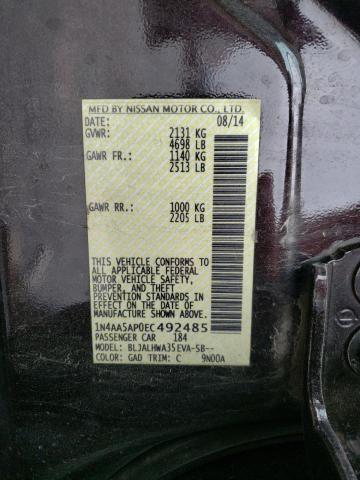 Photo 10 from auction – 2014 NISSAN MAXIMA S with VIN 1N4AA5AP0EC492485