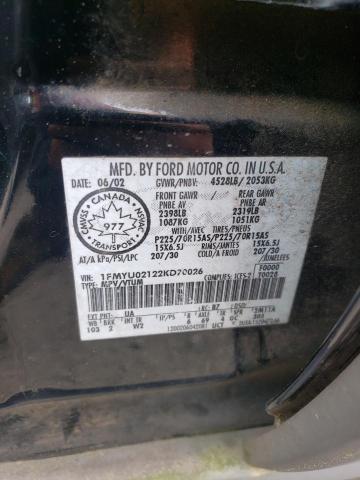 Photo 10 from auction – 2002 FORD ESCAPE XLS with VIN 1FMYU02122KD70026