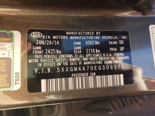 Photo 10 from auction – 2014 KIA OPTIMA LX with VIN 5XXGM4A70EG309379
