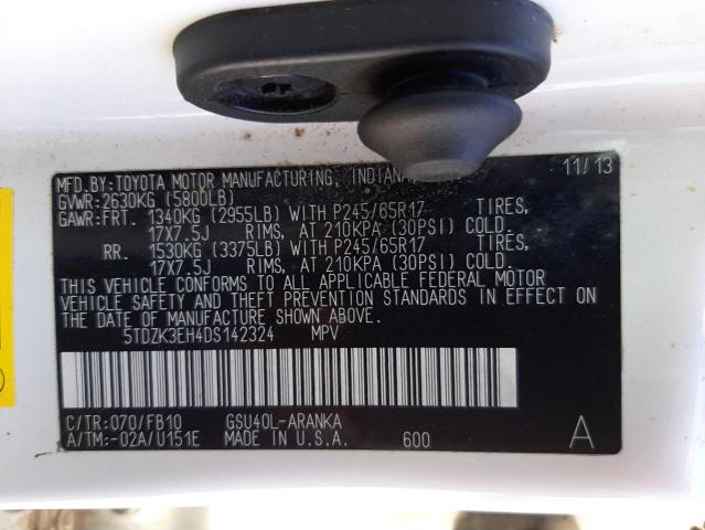 Photo 10 from auction – 2013 TOYOTA HIGHLANDER with VIN 5TDZK3EH4DS142324