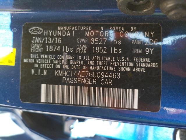 Photo 10 from auction – 2016 HYUNDAI ACCENT SE with VIN KMHCT4AE7GU094463