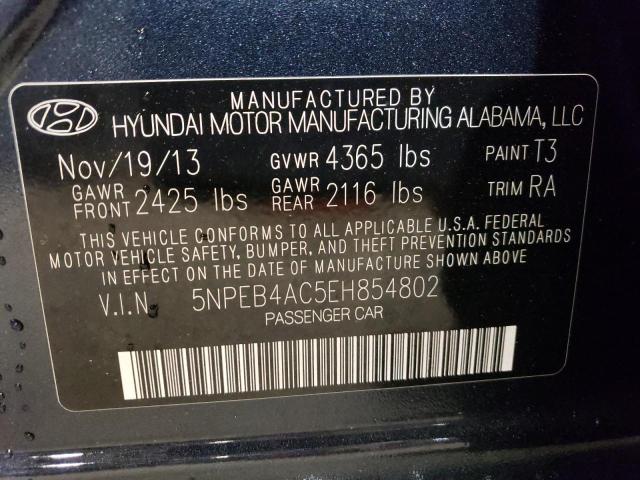 Photo 10 from auction – 2014 HYUNDAI SONATA GLS with VIN 5NPEB4AC5EH854802