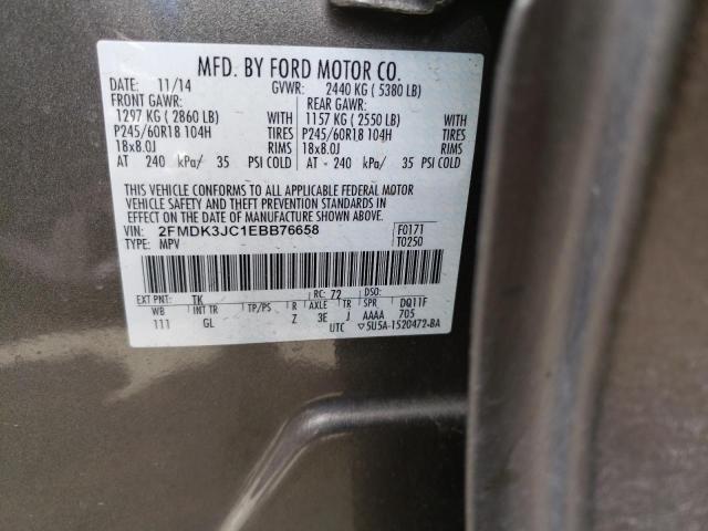Photo 10 from auction – 2014 FORD EDGE SEL with VIN 2FMDK3JC1EBB76658