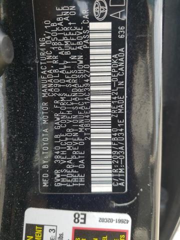 Photo 10 from auction – 2010 TOYOTA COROLLA BA with VIN 2T1BU4EE1AC394270
