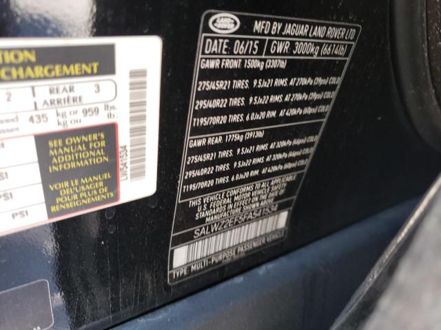 Photo 10 from auction – 2015 LAND ROVER RANGE ROVE with VIN SALWZ2EF5FA541534
