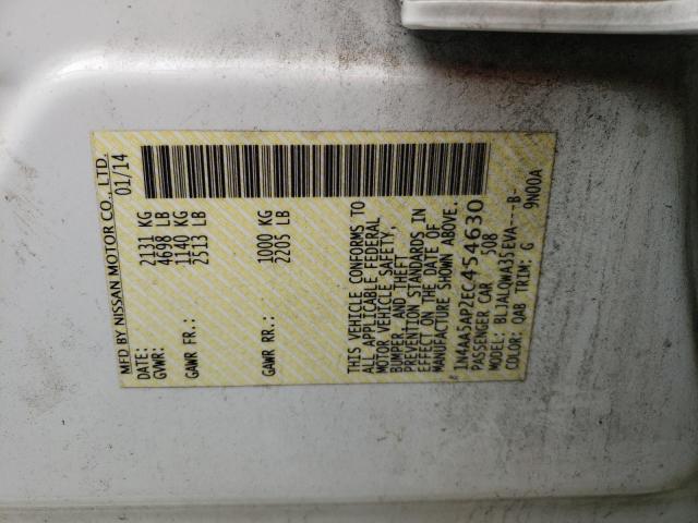 Photo 10 from auction – 2014 NISSAN MAXIMA S with VIN 1N4AA5AP2EC454630