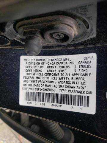 Photo 10 from auction – 2016 HONDA CIVIC LX with VIN 2HGFC2F54GH568355
