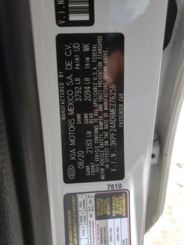 Photo 10 from auction – 2021 KIA FORTE FE with VIN 3KPF24AD6ME276256