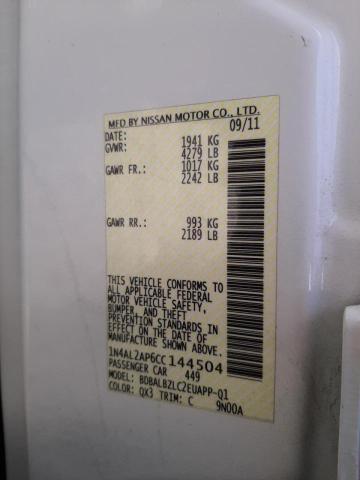 Photo 10 from auction – 2012 NISSAN ALTIMA BAS with VIN 1N4AL2AP6CC144504
