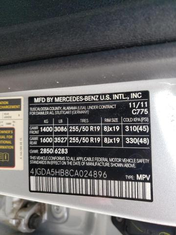 Photo 10 from auction – 2012 MERCEDES-BENZ ML 350 4MA with VIN 4JGDA5HB8CA024896