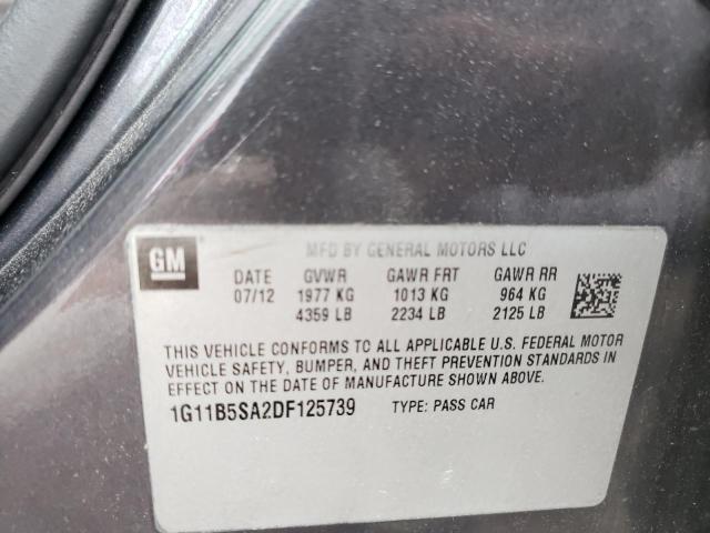 Photo 10 from auction – 2013 CHEVROLET MALIBU LS with VIN 1G11B5SA2DF125739