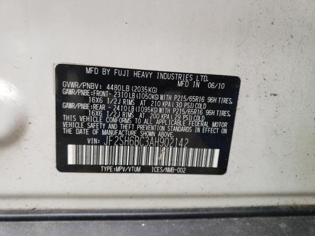 Photo 10 from auction – 2010 SUBARU FORESTER X with VIN JF2SH6BC3AH902142