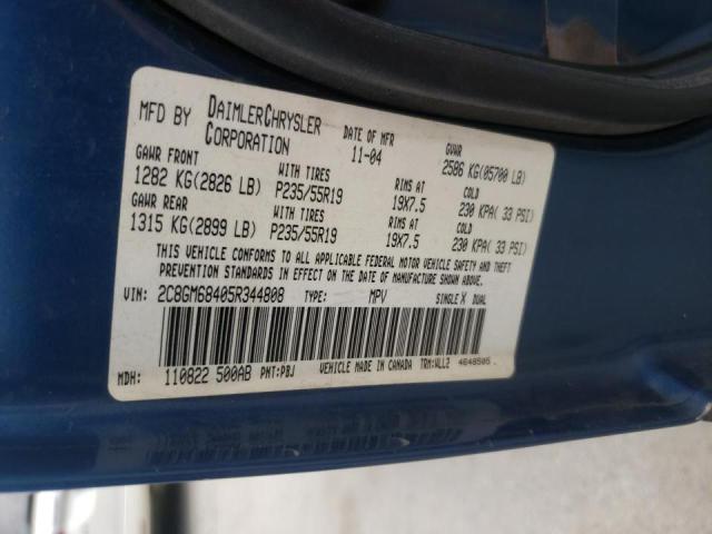 Photo 10 from auction – 2005 CHRYSLER PACIFICA T with VIN 2C8GM68405R344808