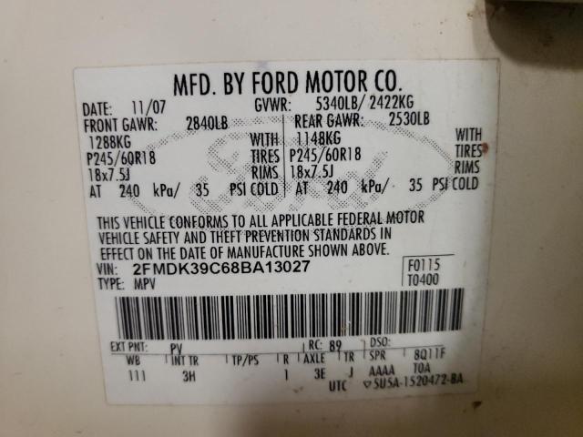 Photo 10 from auction – 2008 FORD EDGE LIMIT with VIN 2FMDK39C68BA13027