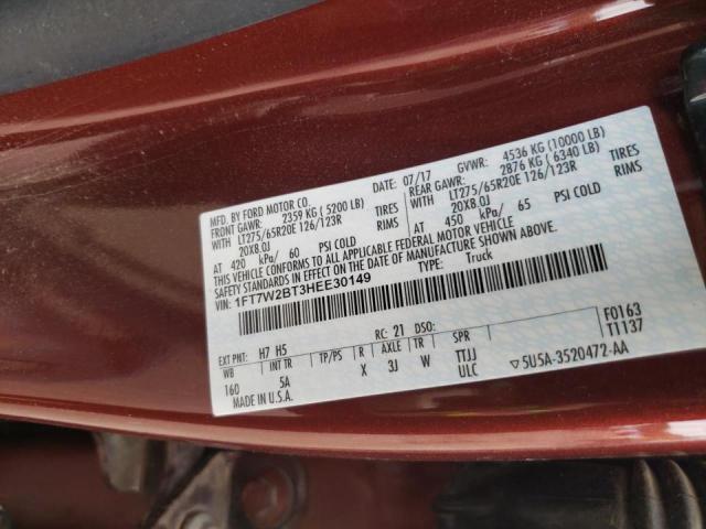 Photo 10 from auction – 2017 FORD F250 SUPER with VIN 1FT7W2BT3HEE30149