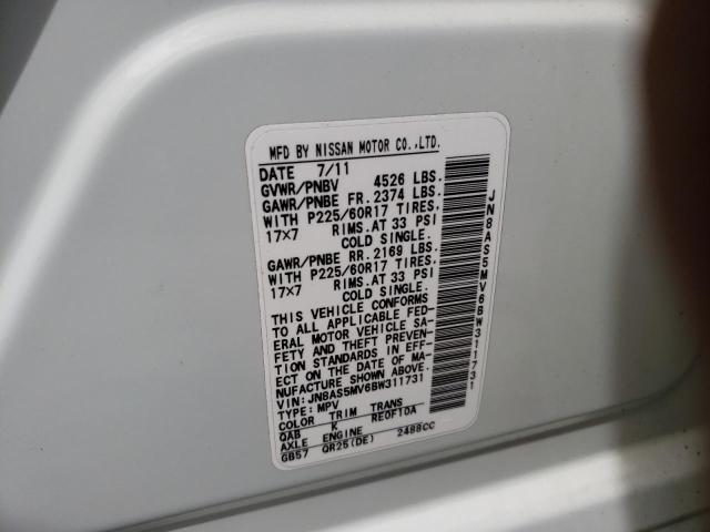 Photo 10 from auction – 2011 NISSAN ROGUE S with VIN JN8AS5MV6BW311731