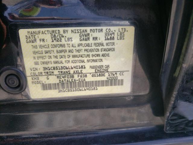 Photo 10 from auction – 2006 NISSAN SENTRA with VIN 3N1CB51D06L640181