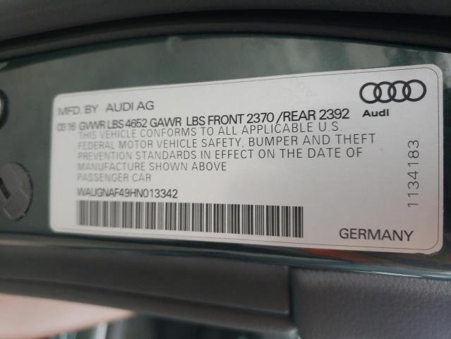 Photo 10 from auction – 2017 AUDI A4 PREMIUM with VIN WAUGNAF49HN013342
